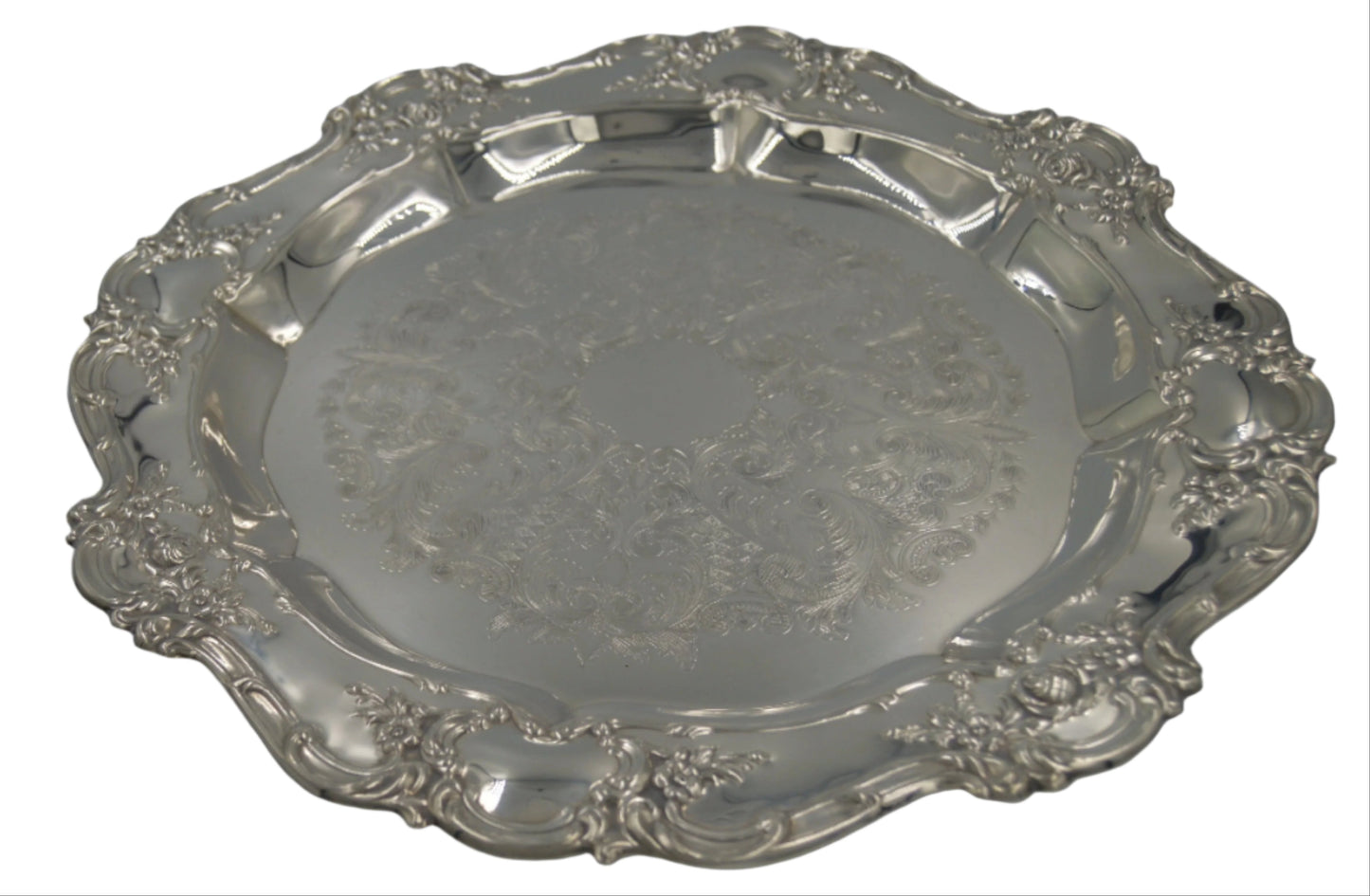Vintage Round (Towle) Old Master Silver Plated 15 inch Tray