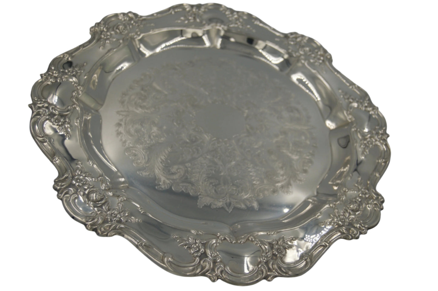 Vintage Round (Towle) Old Master Silver Plated 15 inch Tray