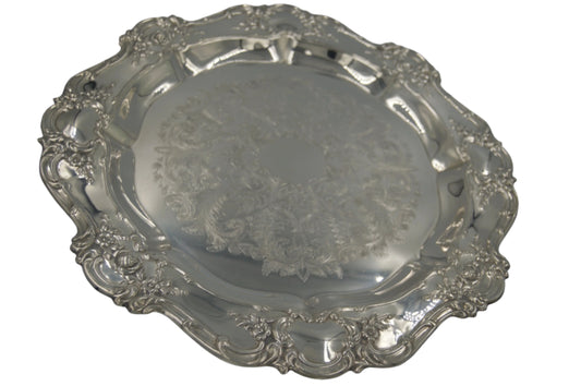 Vintage Round (Towle) Old Master Silver Plated 15 inch Tray