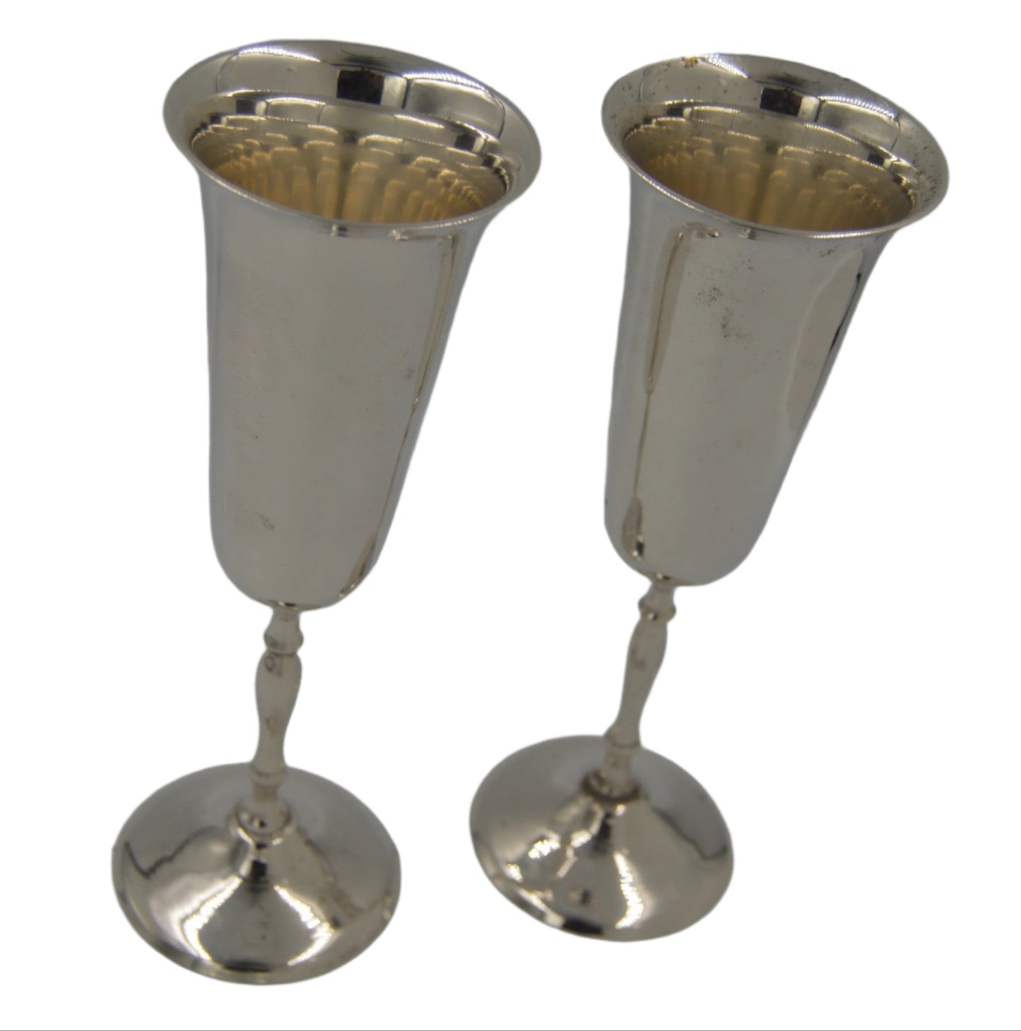 Vintage silver plated hand made wine Goblets set of 2 by International Siver Co.