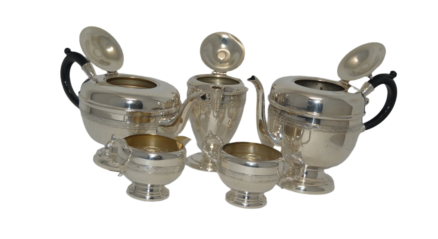 Tea/Coffee Pot Set with creamer and sugar bowl by Viking Plate, E. P. Cooper