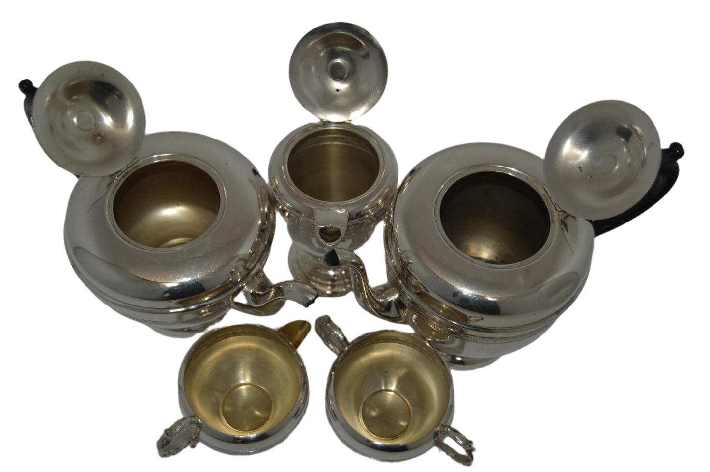Tea/Coffee Pot Set with creamer and sugar bowl by Viking Plate, E. P. Cooper