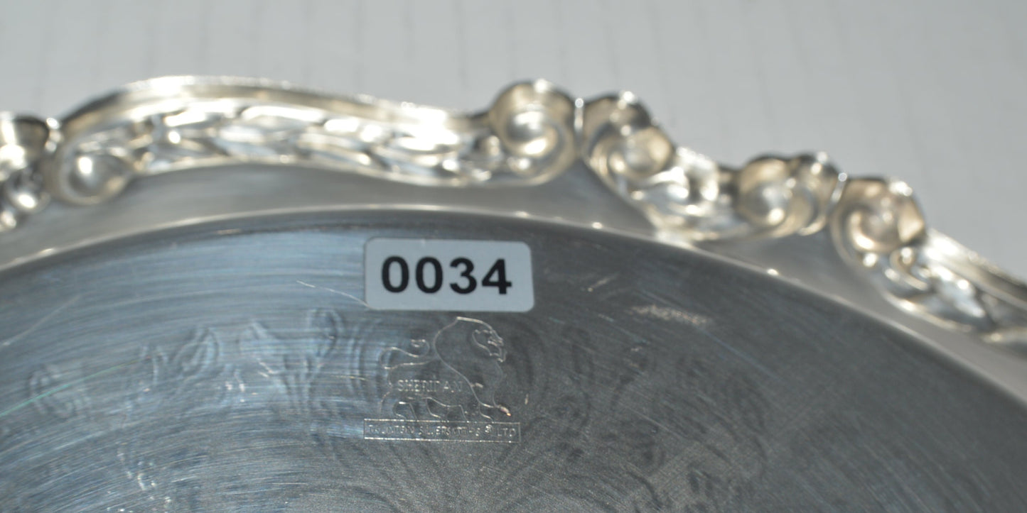 Vintage silver-plated serving tray (pre-owned) by Sheridan Taunton Silversmith LTD
