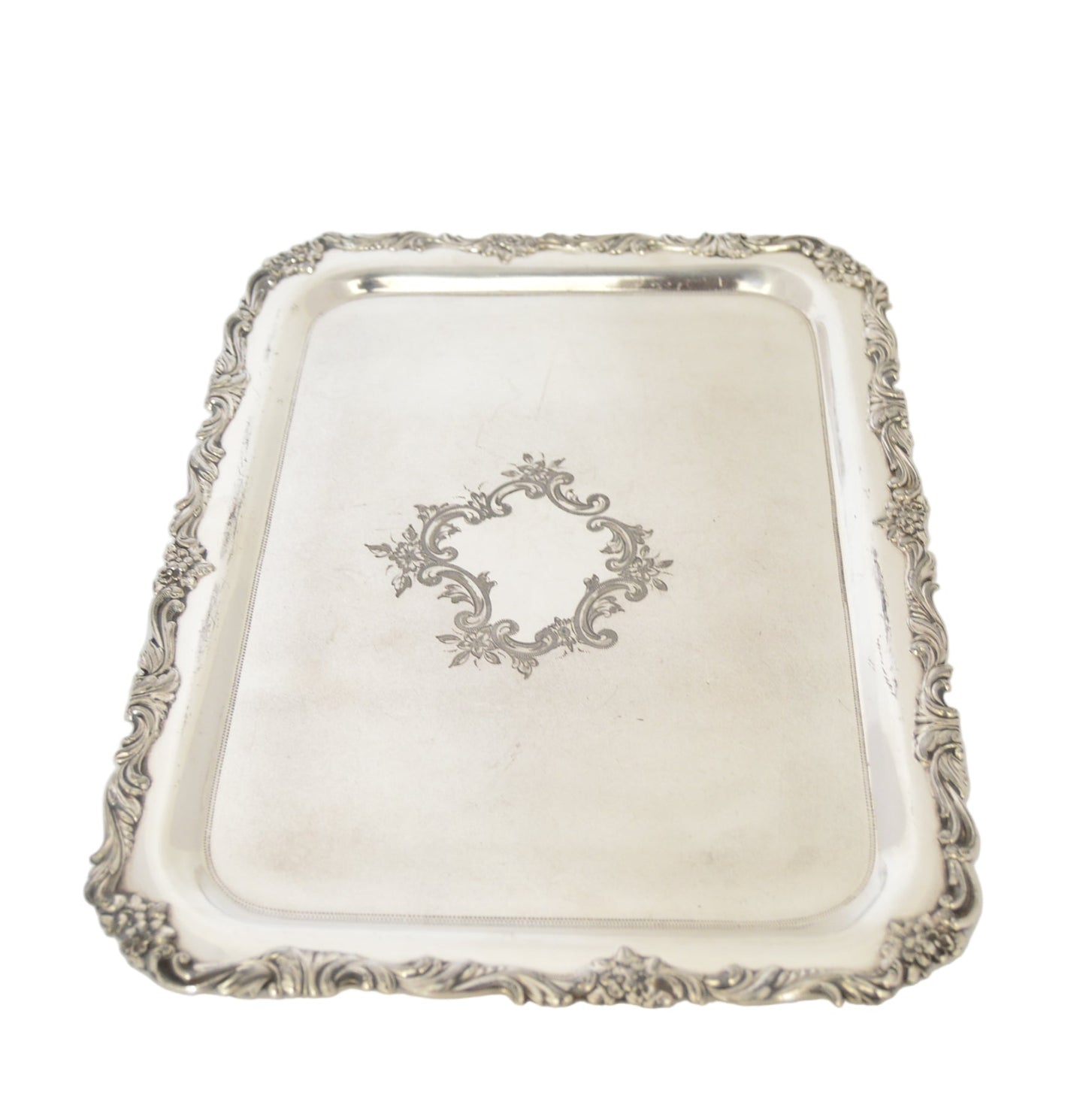Silver-plated serving tray By Simpson Hall Miller Co z203 Measures 11 1/2" X 9 1/2"