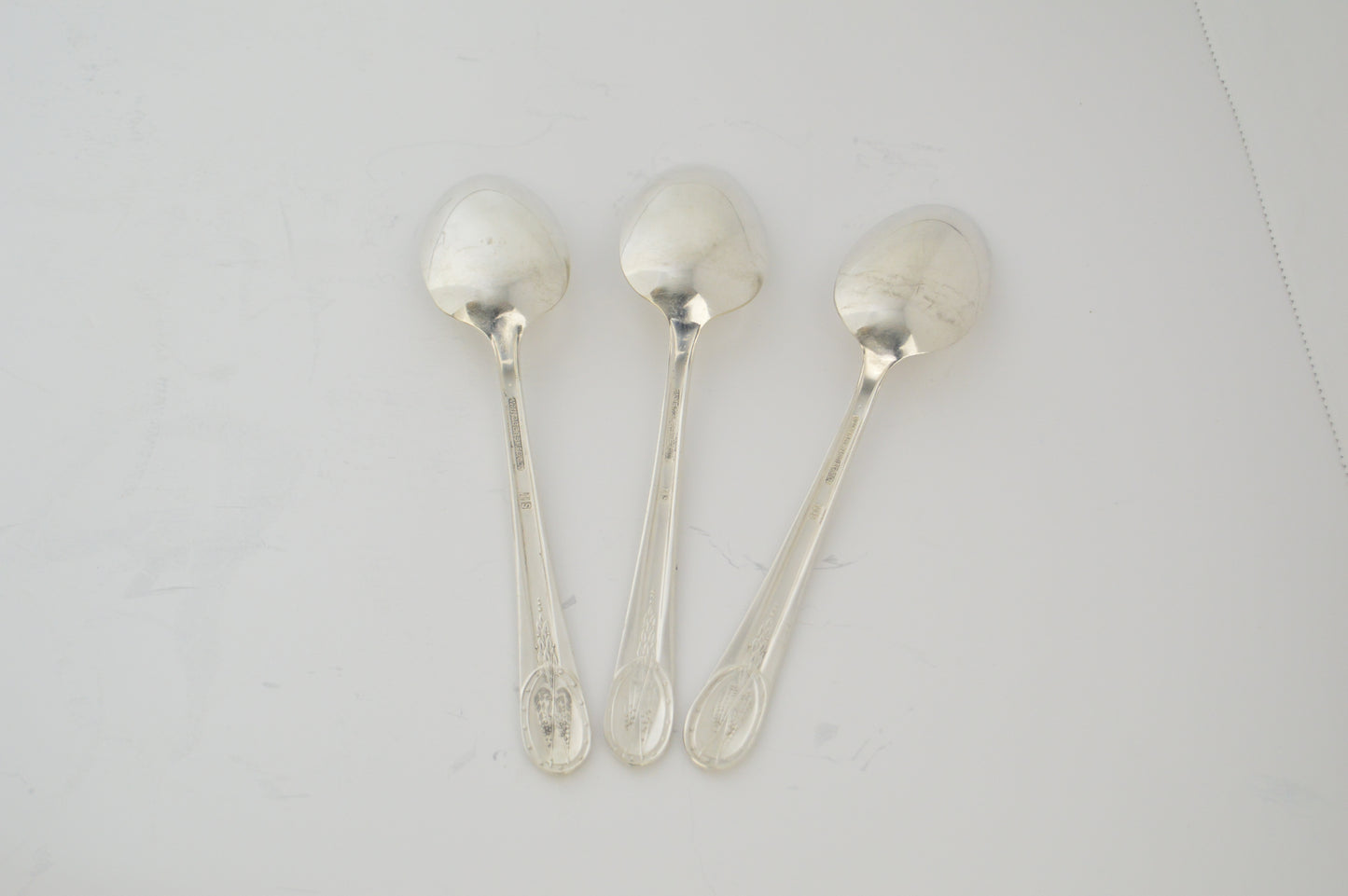 Vintage silver-plated presidential Spoons set of 3, Thomas Jefferson, John Adams and Robert F. Kennedy
