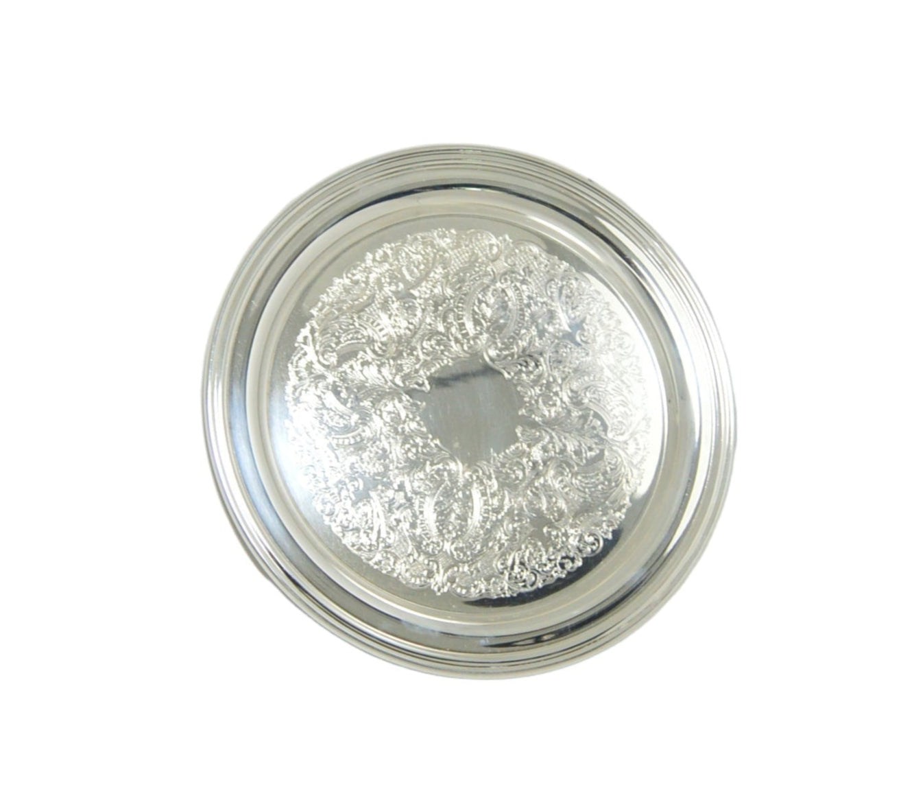 Vintage silver-plated round Tray measuring12 1/4" wide very good condition (pre-owned) by; Oneida