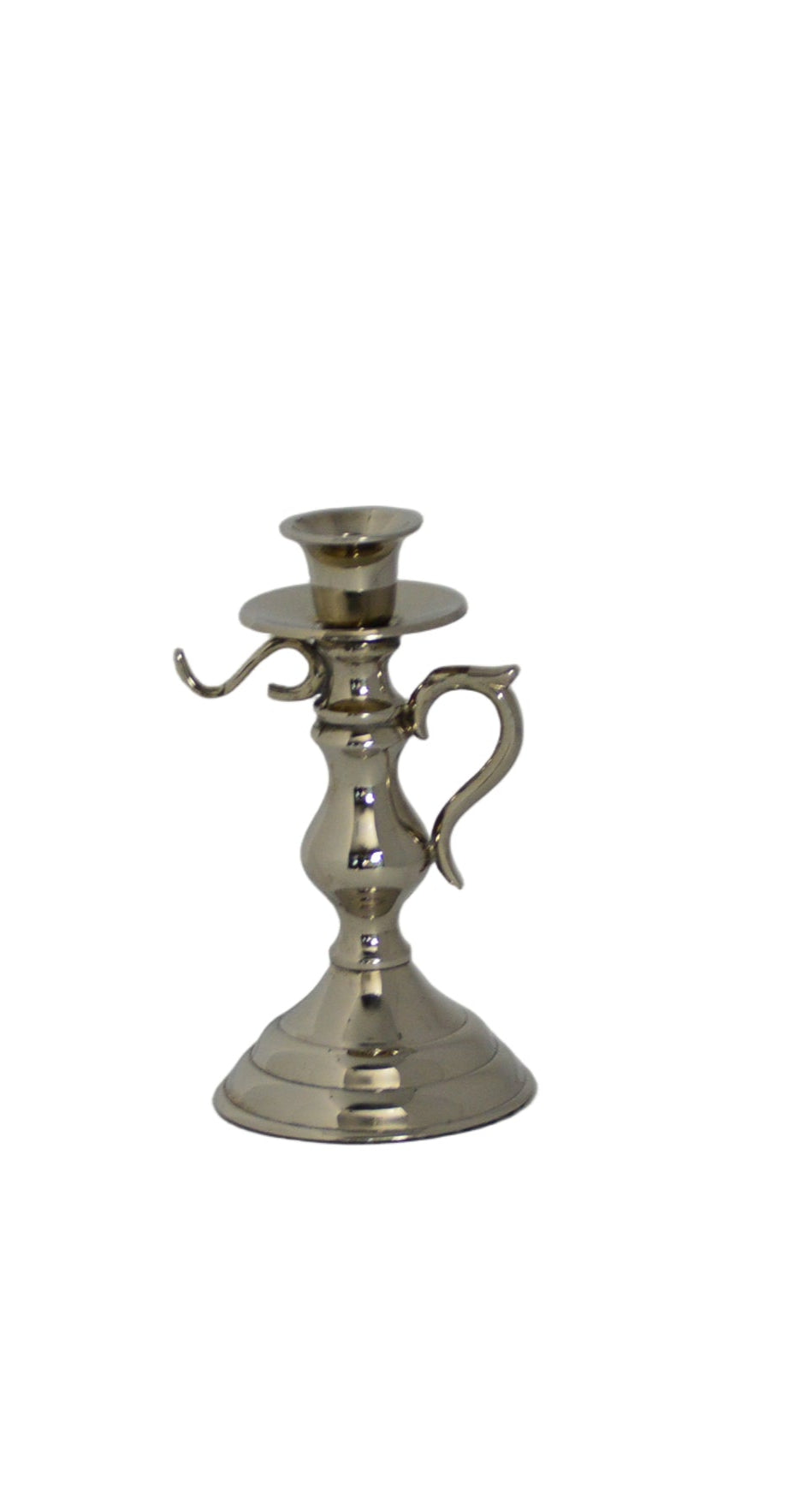 Vintage single tier candle holder (pre-owned) silver plated good condition for its age.