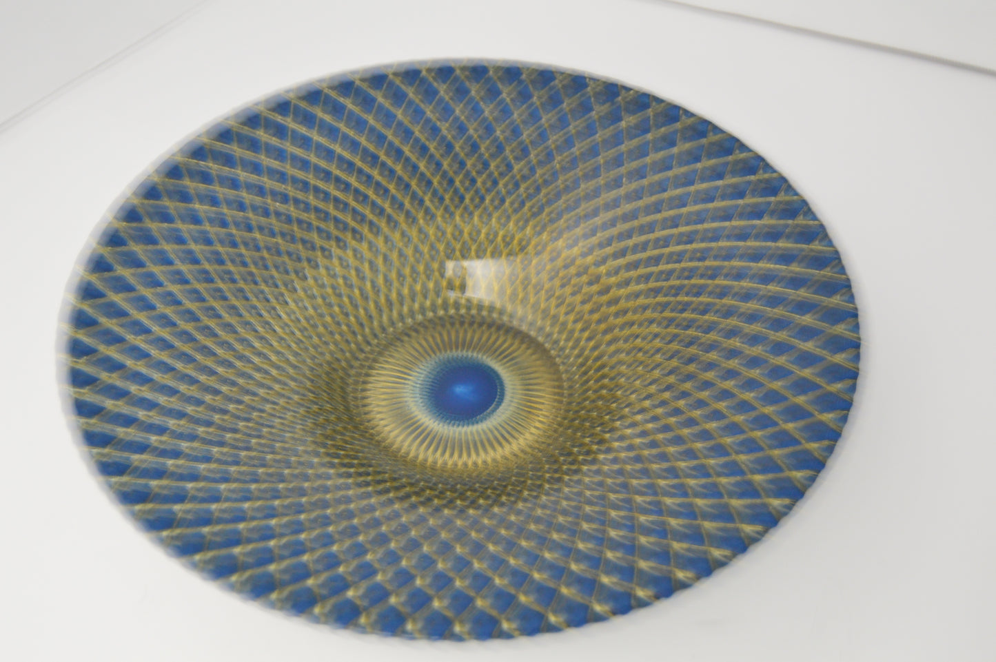 Vintage Glass Bowl measuring 15" wide X 3" deep