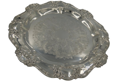 Vintage Round (Towle) Old Master Silver Plated 15 inch Tray