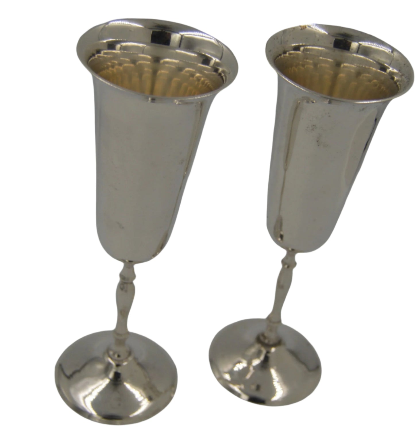 Vintage silver plated hand made wine Goblets set of 2 by International Siver Co.