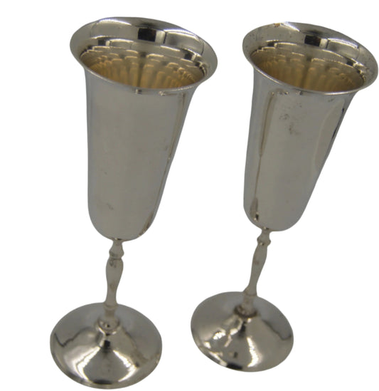 Vintage silver plated hand made wine Goblets set of 2 by International Siver Co.