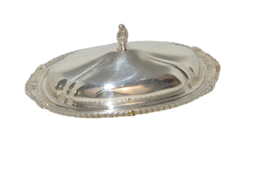 Vintage silver-plated Butter Dish, very good condition, with glass plate for bottom