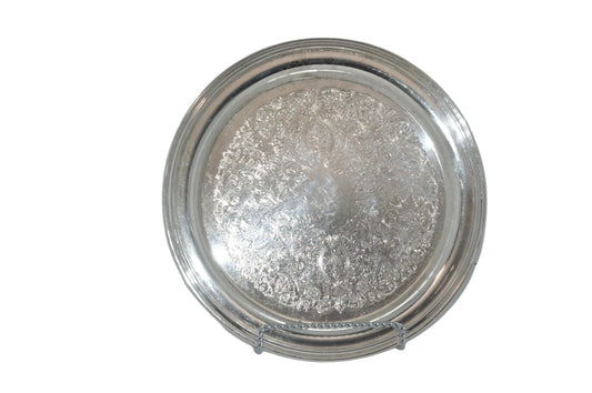 Silver Plated 12" Serving Tray by Oneida, good condition for it's age