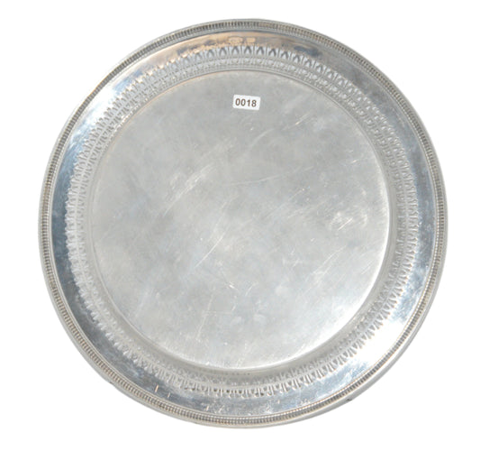 Silver-plated Vintage round Tray by W. Rogers MFG Co 12 1/4 " wide