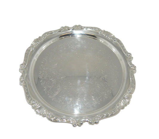 Vintage silver-plated serving tray (pre-owned) by Sheridan Taunton Silversmith LTD