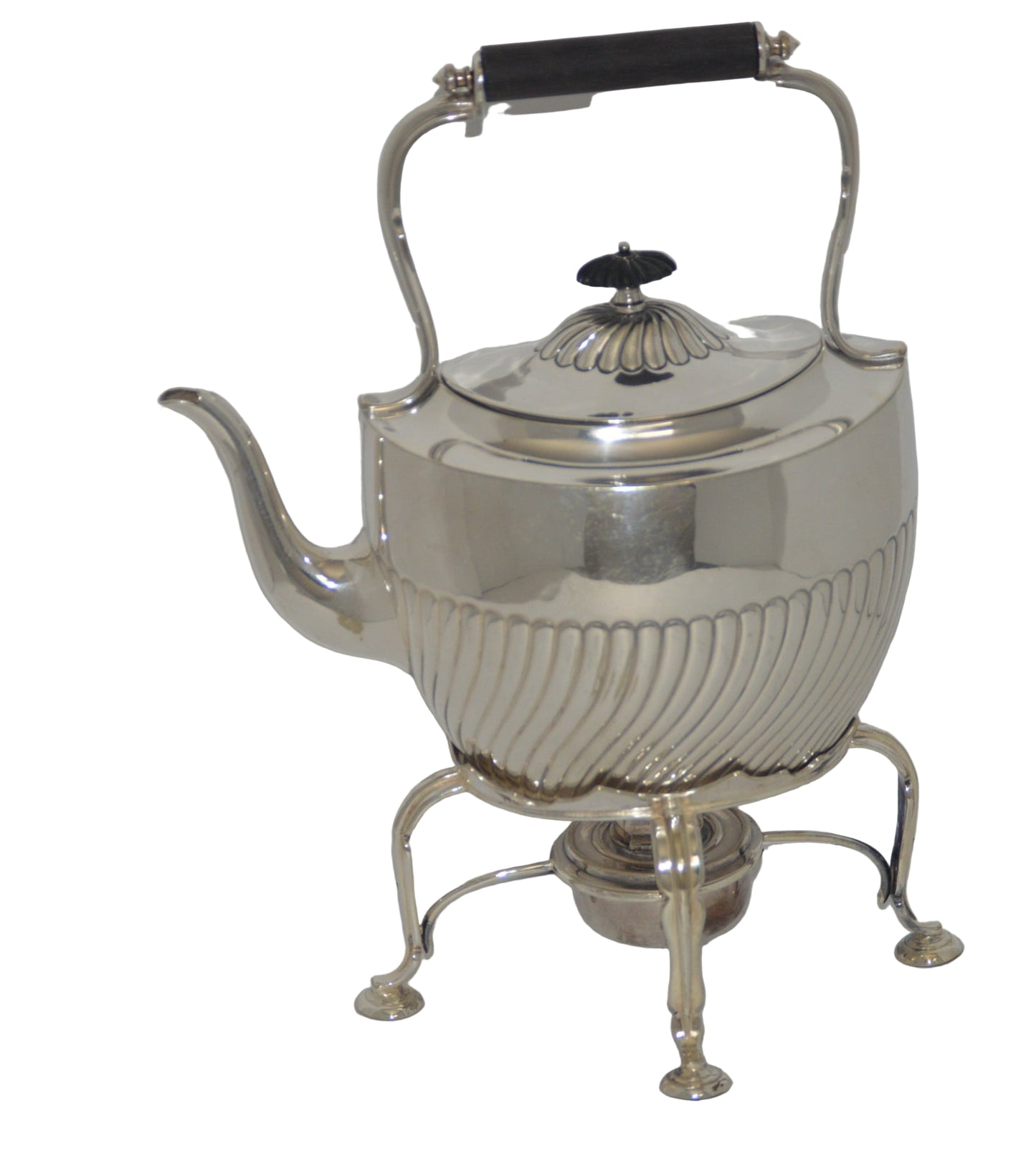 Vintage silver-plated (pre-owned) kettle with stand lid spirt burner by Elkington & Co..