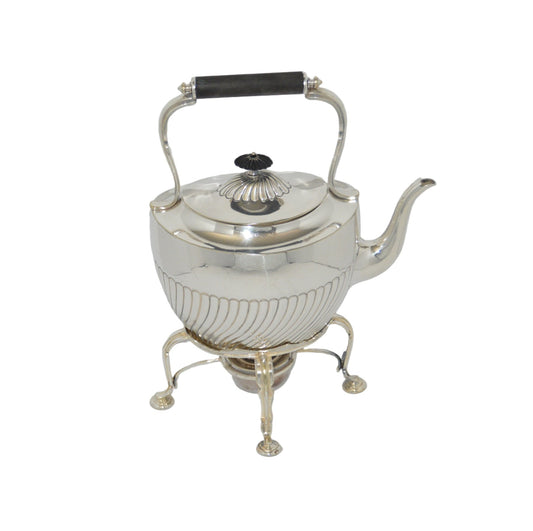Vintage silver-plated (pre-owned) kettle with stand lid spirt burner by Elkington & Co..