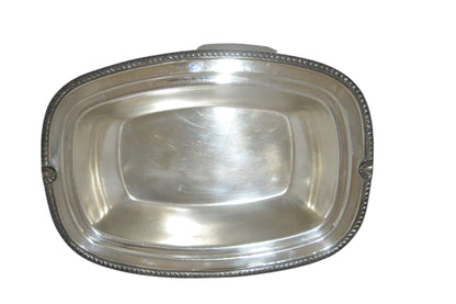 Vintage silver-plated vegetable serving dish unmarked (pre-owned)