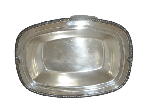 Vintage silver-plated vegetable serving dish unmarked (pre-owned)