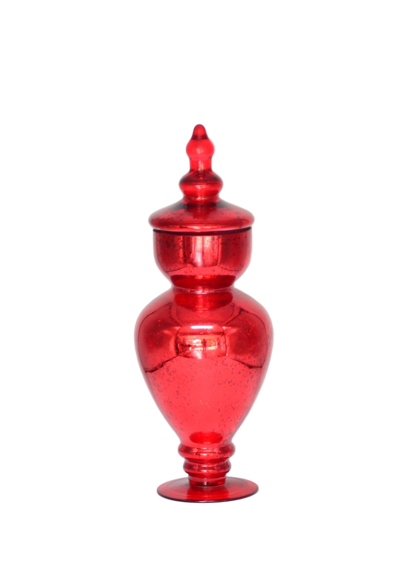 Glass Vase with lid very good condition height 16 1/2 high with lid and 11 3/4 without lid