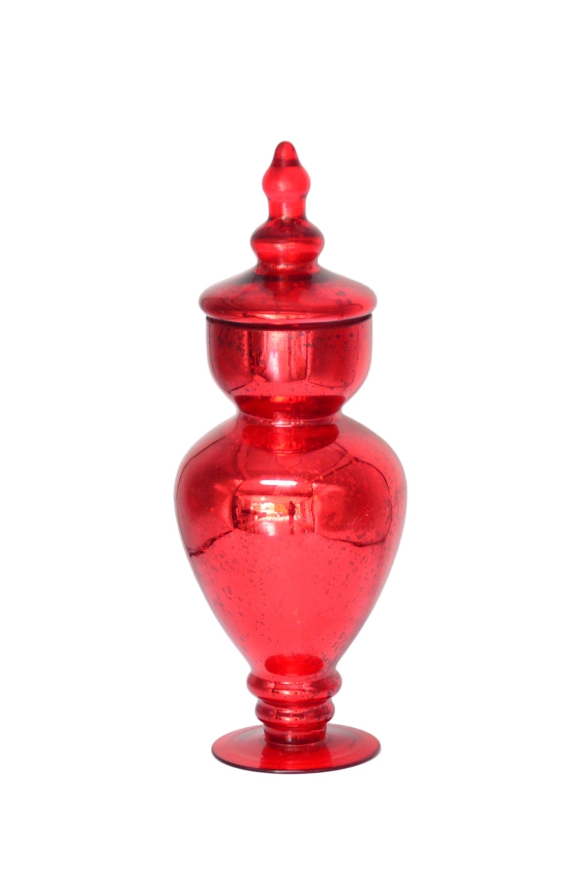 Glass Vase with lid very good condition height 16 1/2 high with lid and 11 3/4 without lid