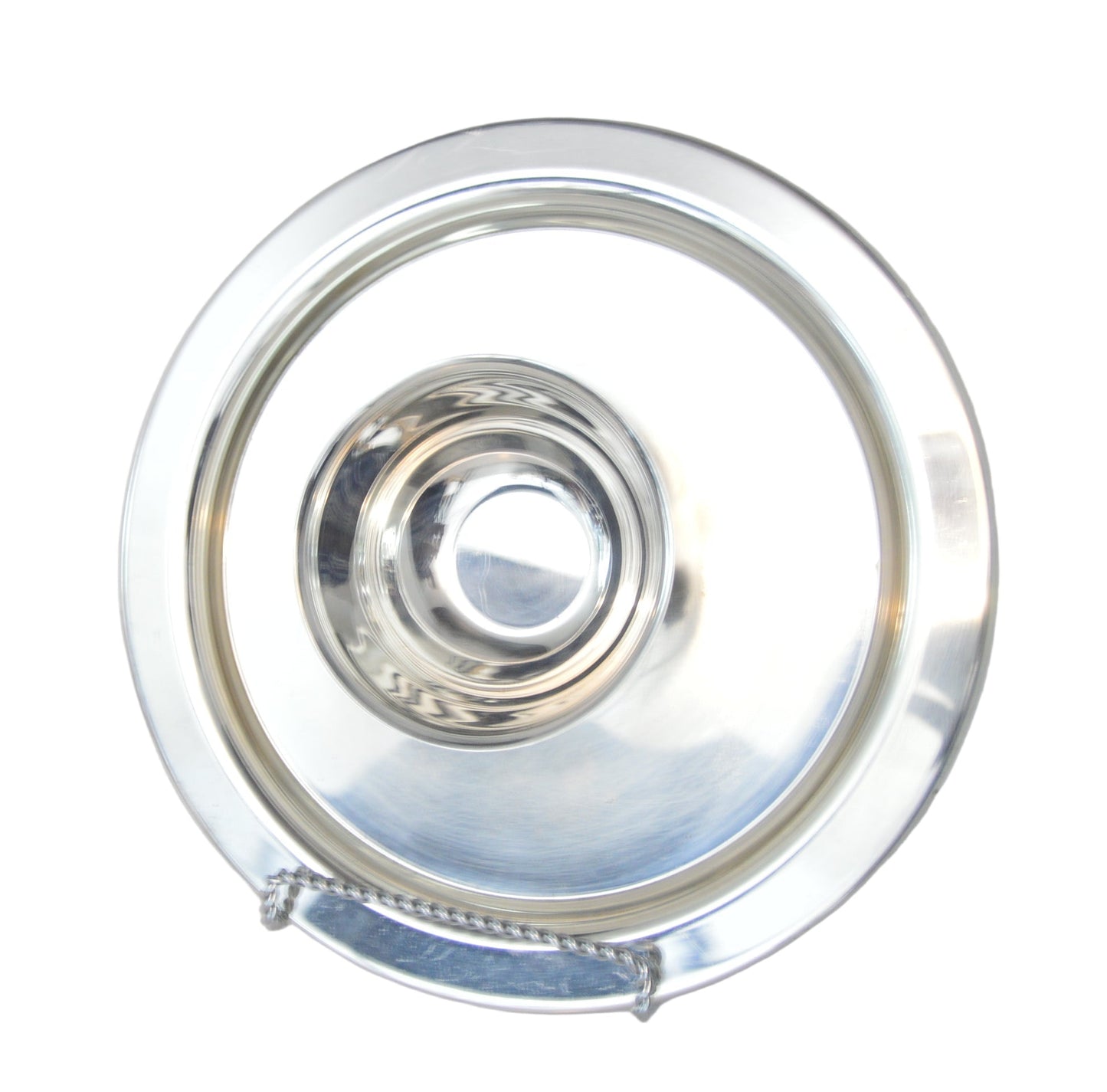 Vintaqe silver-plated bowl and platter attached (Unmarked) pre-owned bowel measure 2 3/4 deep and 5" round the platter is 12 1/4" wide