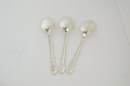 Vintage silver-plated presidential Spoons set of 3, Thomas Jefferson, John Adams and Robert F. Kennedy