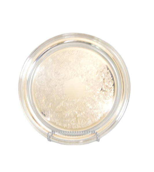 Vintage silver-plated round Tray measuring12 1/4" wide very good condition (pre-owned) by; Oneida