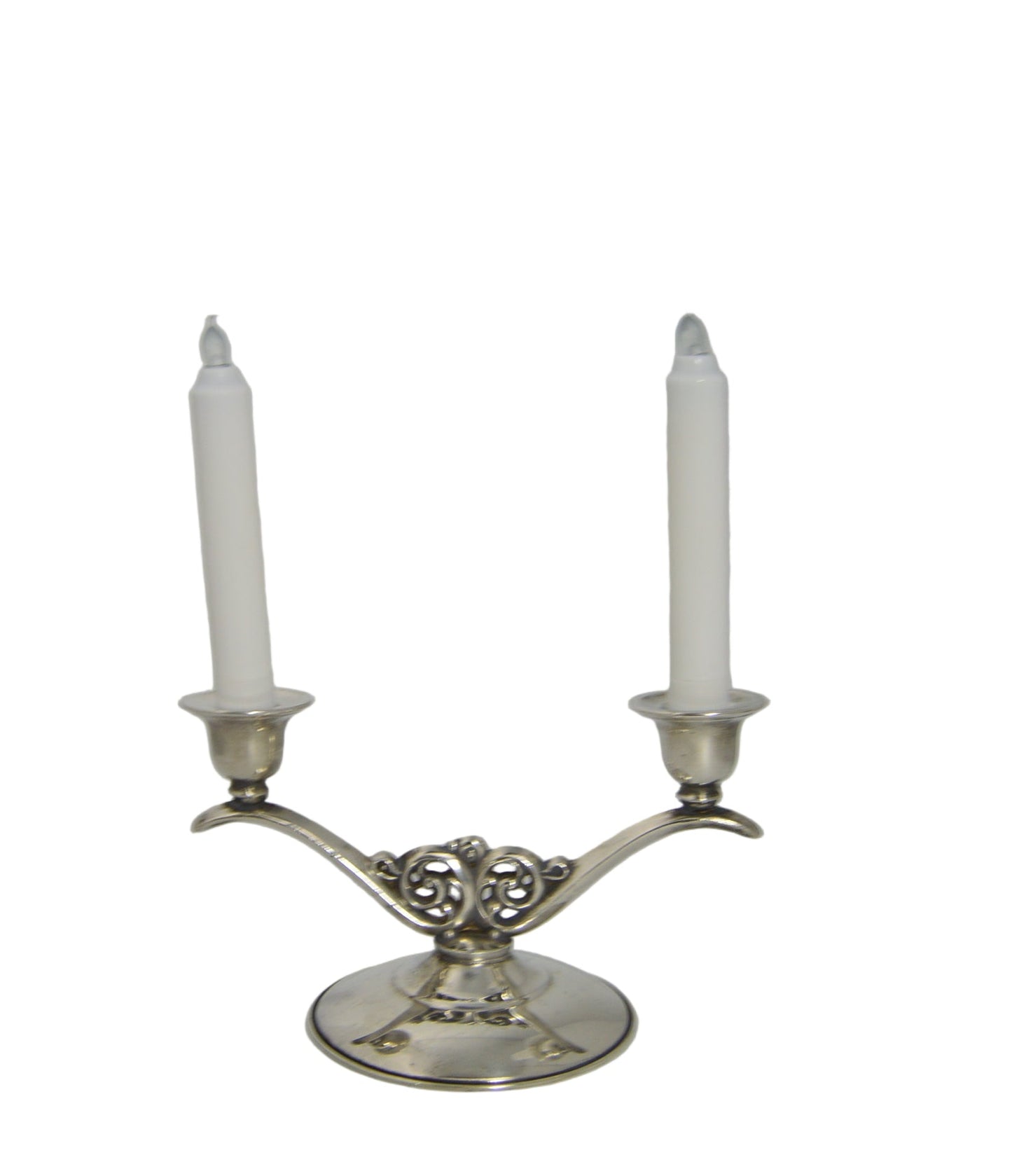 Vintage Double Arm Tapered candle holder pre-owned (silver plated) by: Oneida good condition