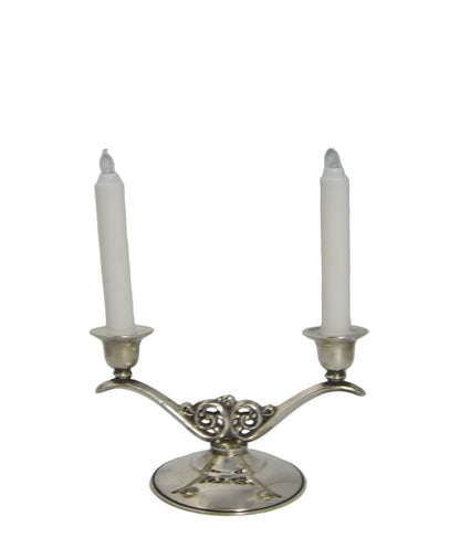 Vintage Double Arm Tapered candle holder pre-owned (silver plated) by: Oneida good condition