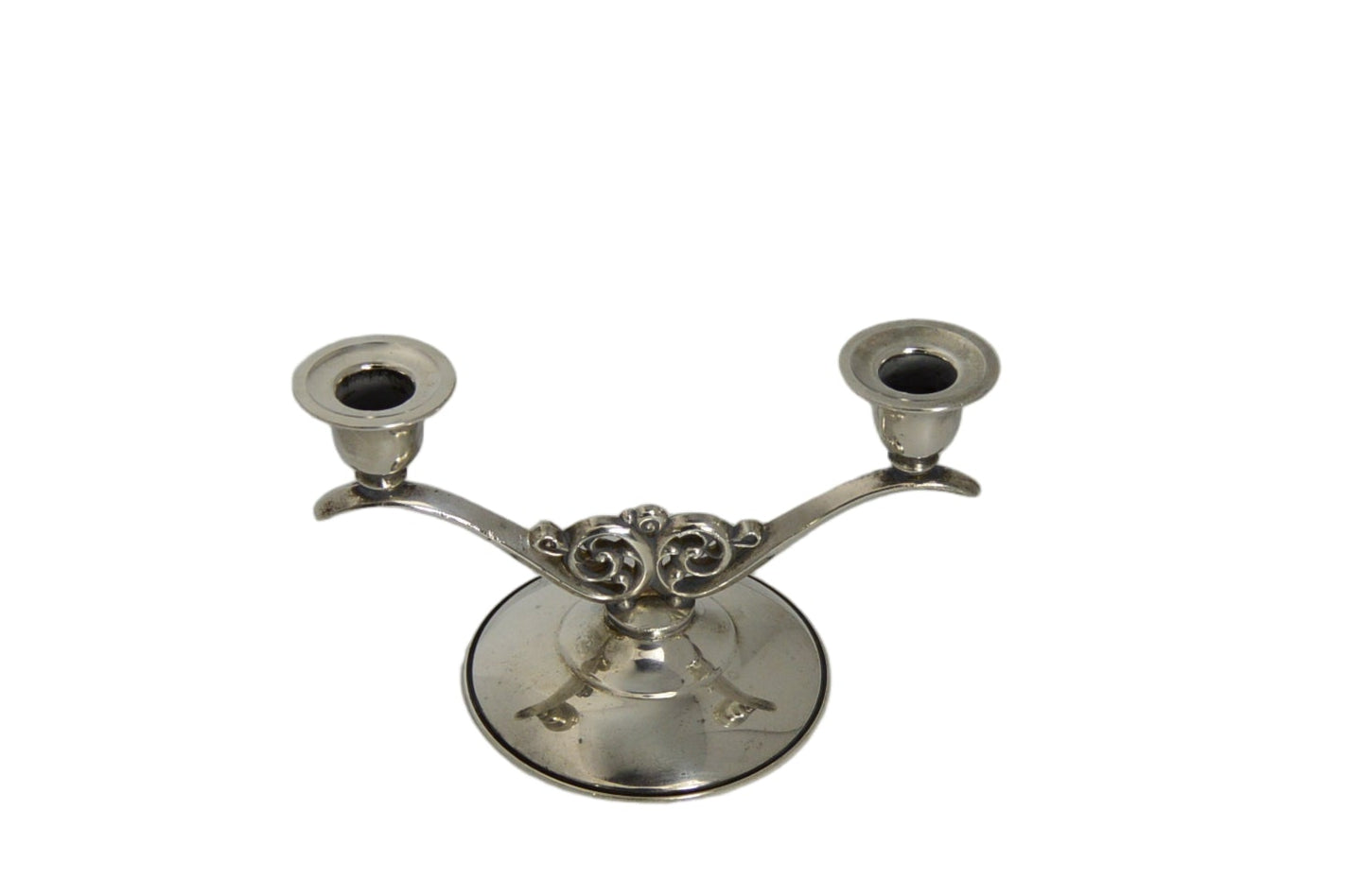Vintage Double Arm Tapered candle holder pre-owned (silver plated) by: Oneida good condition