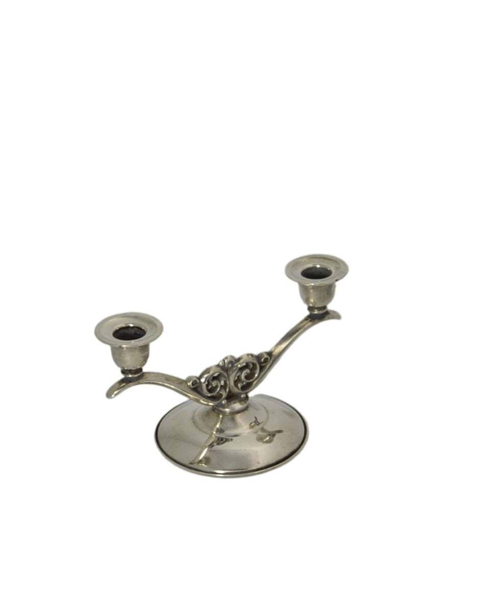Vintage Double Arm Tapered candle holder pre-owned (silver plated) by: Oneida good condition