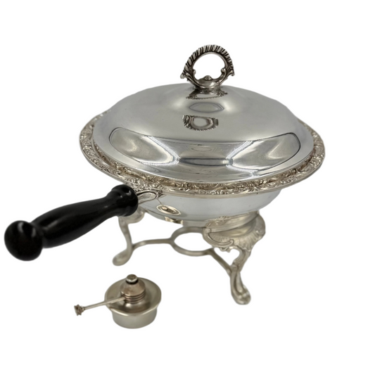 Vintage Silver Plated Chaffing Dish (unmarked) good condition.